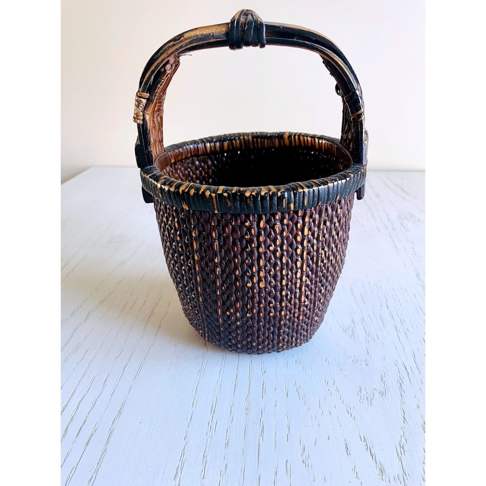 Antique Hand Woven‎ Chinese Rice Gathering Basket